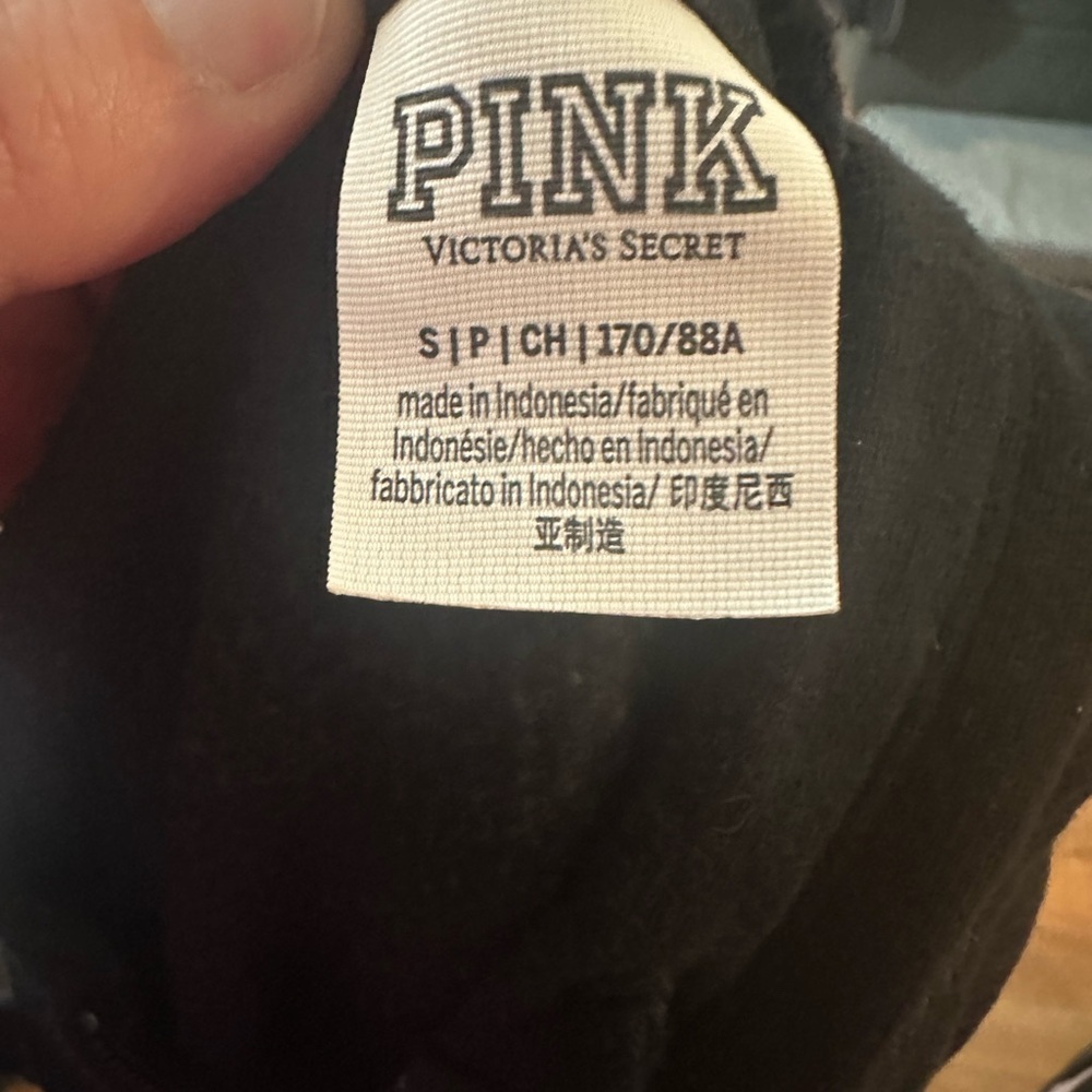 PINK Victoria's Secret Black Crewneck Top